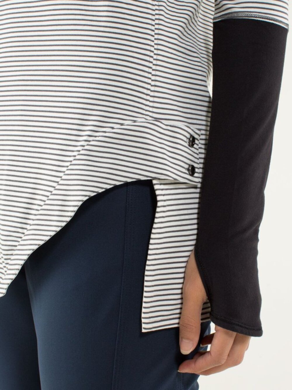 Lululemon Urbanite Henley Long Sleeve In Hyper Stripe Angel Wing / Black - Picture 4 of 10